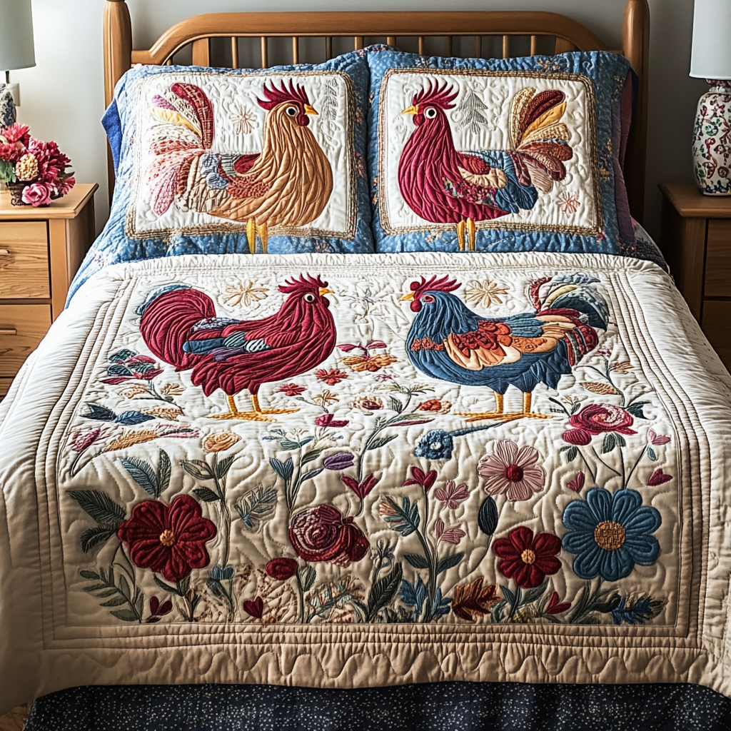 Countryside Bliss Quilted Bedding Set Christmas Comforter Xmas Gifts For Daughters