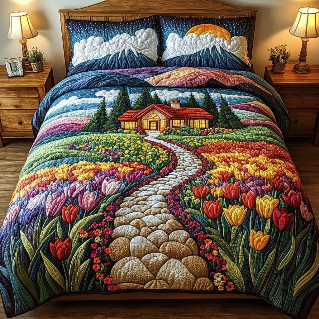 Countryside Bliss Quilted Bedding Set Cozy Bedding Merch Gift That Brings Sweet Dreams
