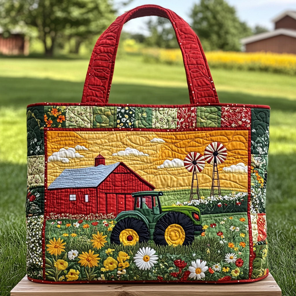Countryside Charm Quilted Tote Bag Presents For Farmers