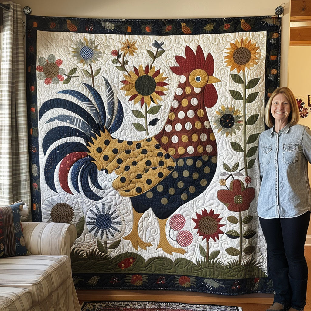 Countryside Cluck Quilted Blanket Presents For Chicken Love