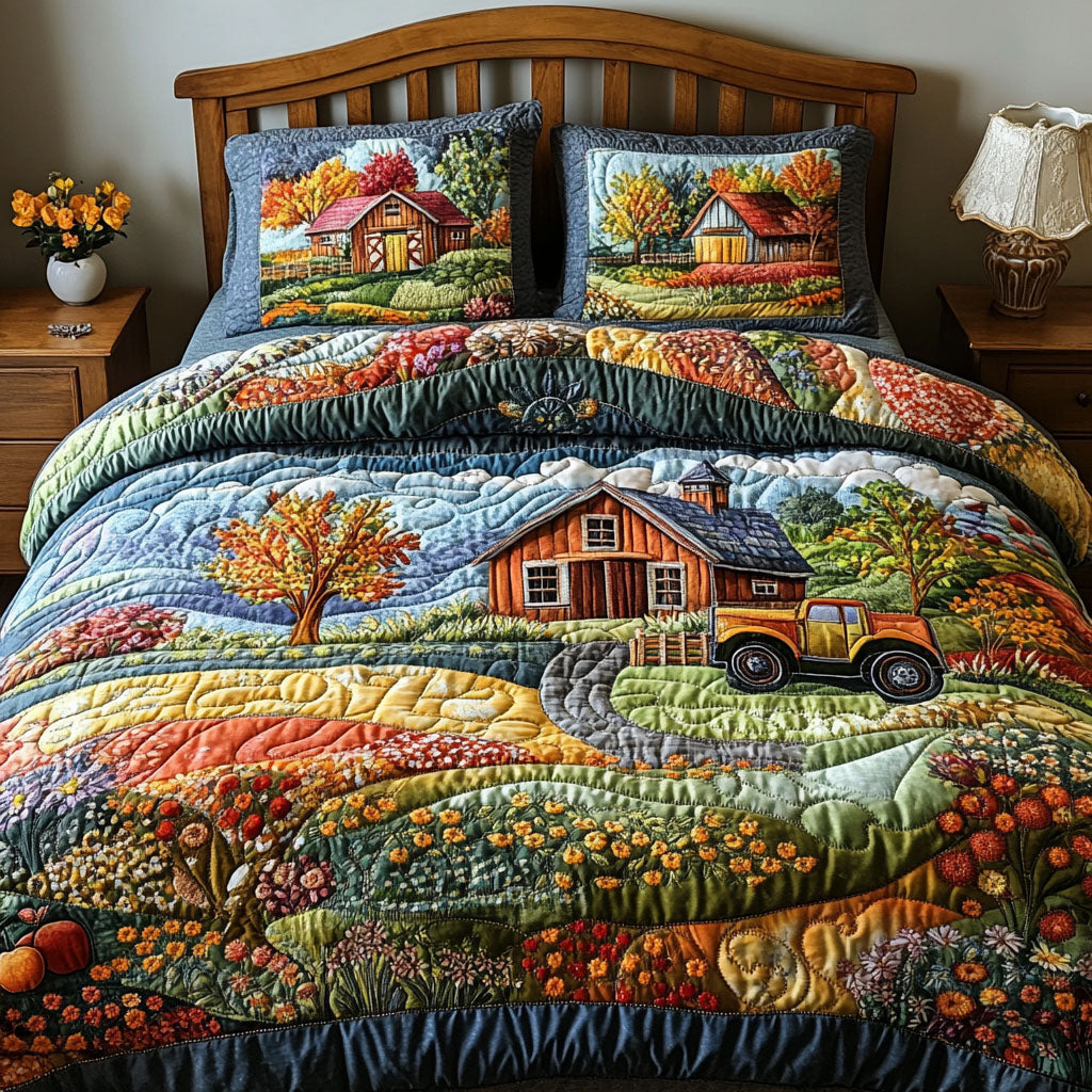 Countryside Dream Quilted Bedding Set Modern Bedding Set to Upgrade Your Bedroom