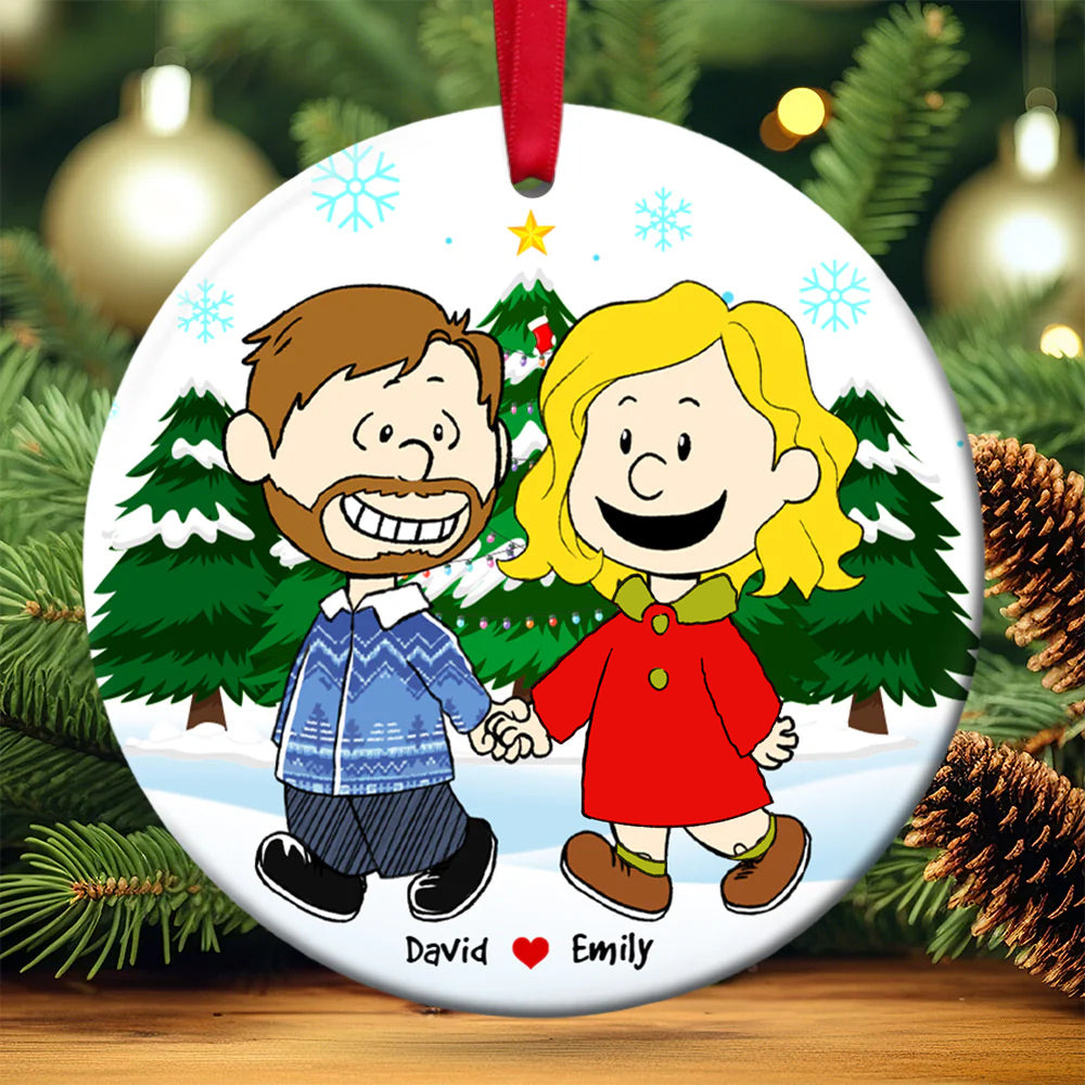 Couple Ceramic Ornament - Personalized Gifts For Couple Walking Hand In Hand- - Funny Christmas Ornament Gift Couple Ceramic Ornament - Personalized Gifts For Couple Walking Hand In Hand- - Funny Christmas Ornament Gift