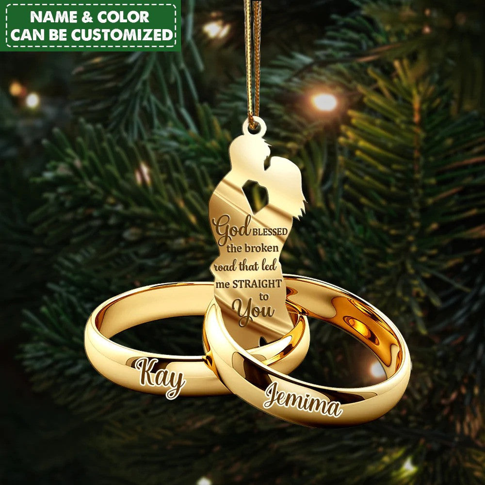 Couple Gift Couple Rings Personalized Ornament for Husband and Wife