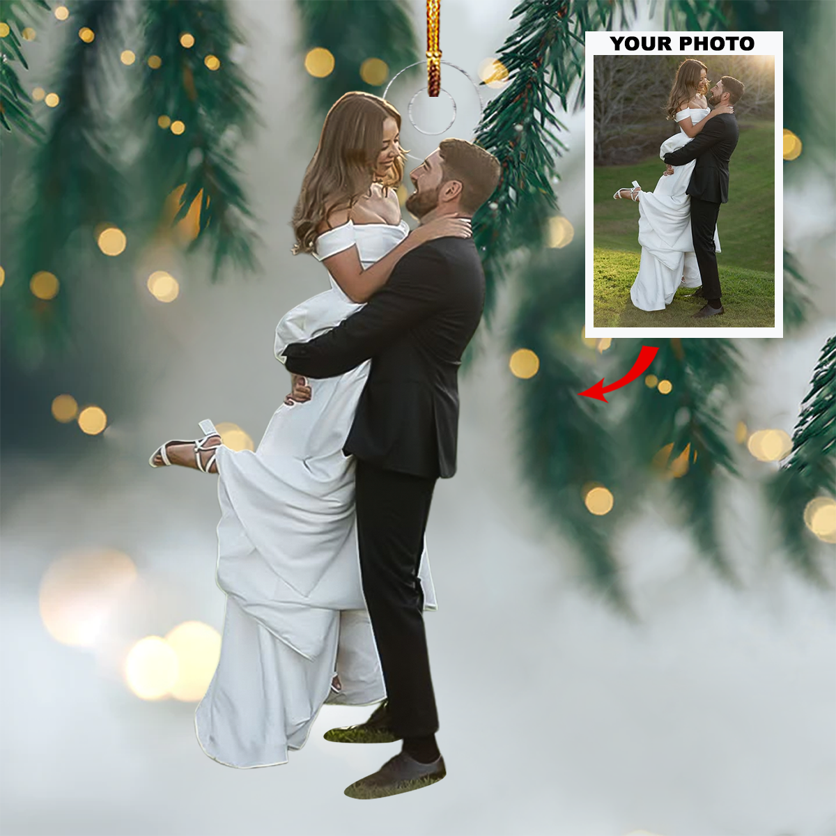 Couple Goal Personalized Photo Mica Ornament Christmas Gift For Couple Family Members