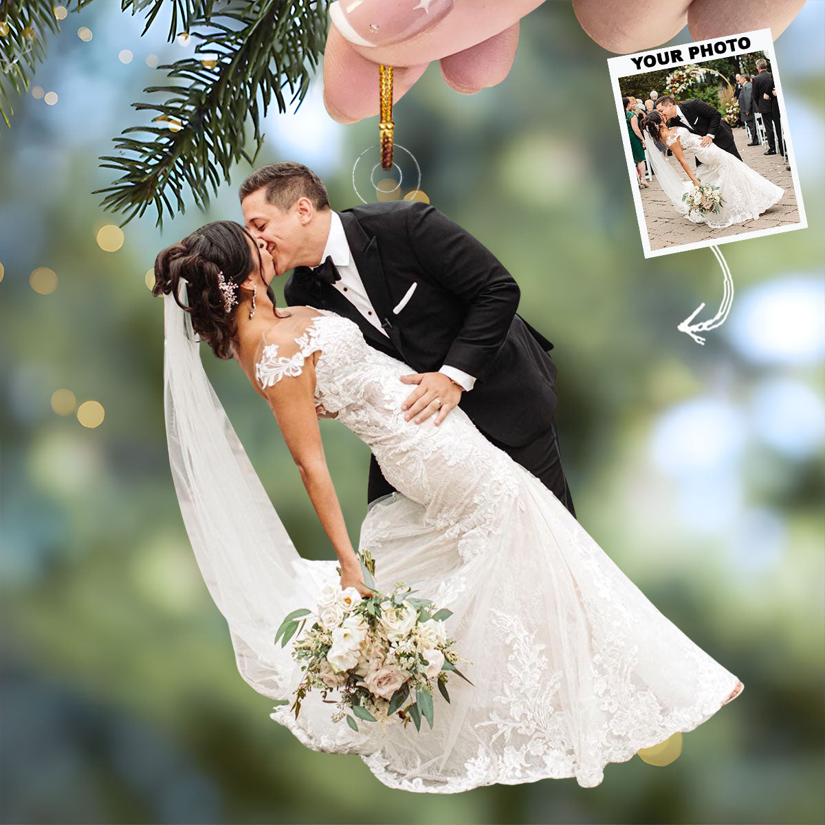 Couple Goal Personalized Photo Mica Ornament Gift For Couple Family Members
