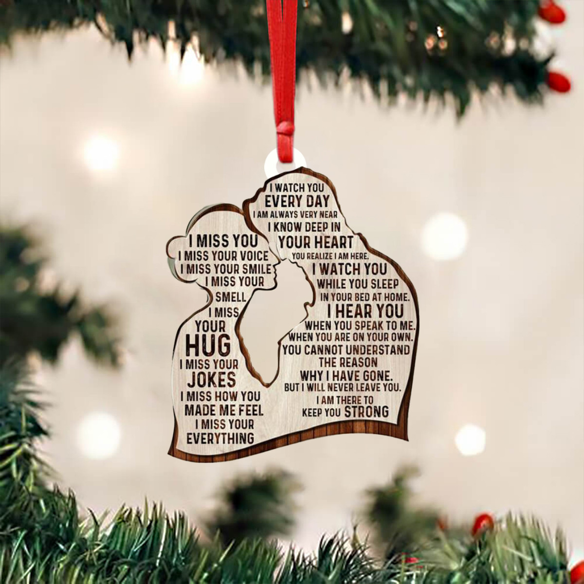 Couple I Miss You I Miss Your Voice Wood Ornament Memories In Heaven Christmas Tree Ornament