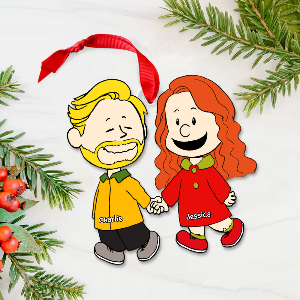 Couple Ornament - Personalized Gift For Couple Hand In Hand- - Fun Holiday Ornament Gift