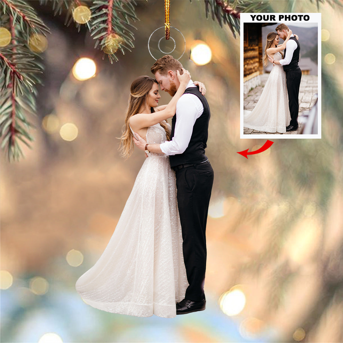 Couple Ornament Personalized Photo Mica Ornament Christmas Gift For Couple