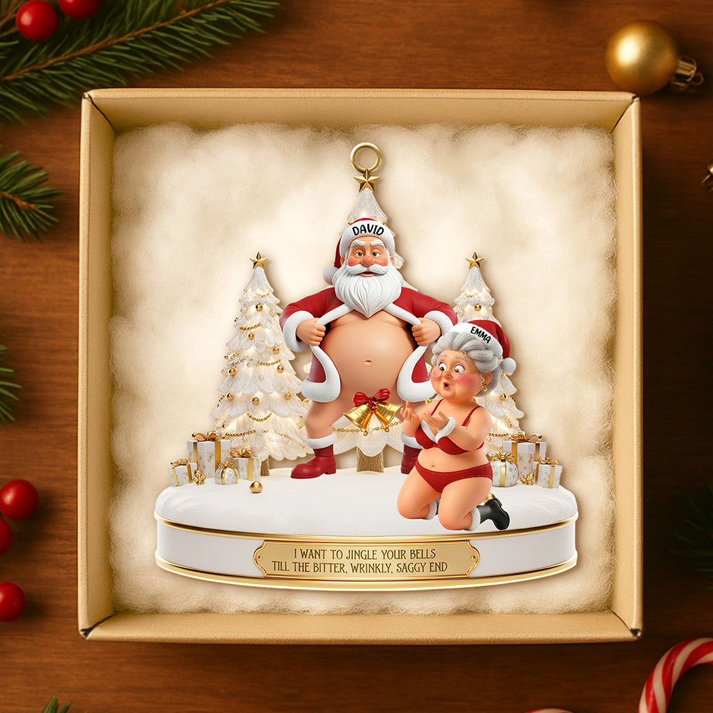 Couple Santa Funny Ornament Personalized Gifts - Holiday Tree Decoration Gift
