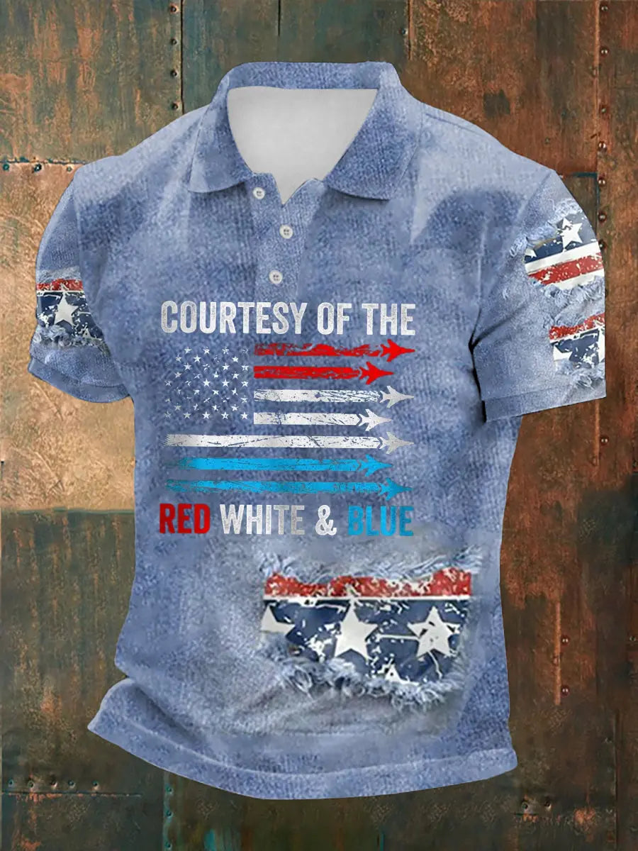 Courtesy of the Red White and Blue Polo Shirt Patriotic Gift for USA Pride Supporters