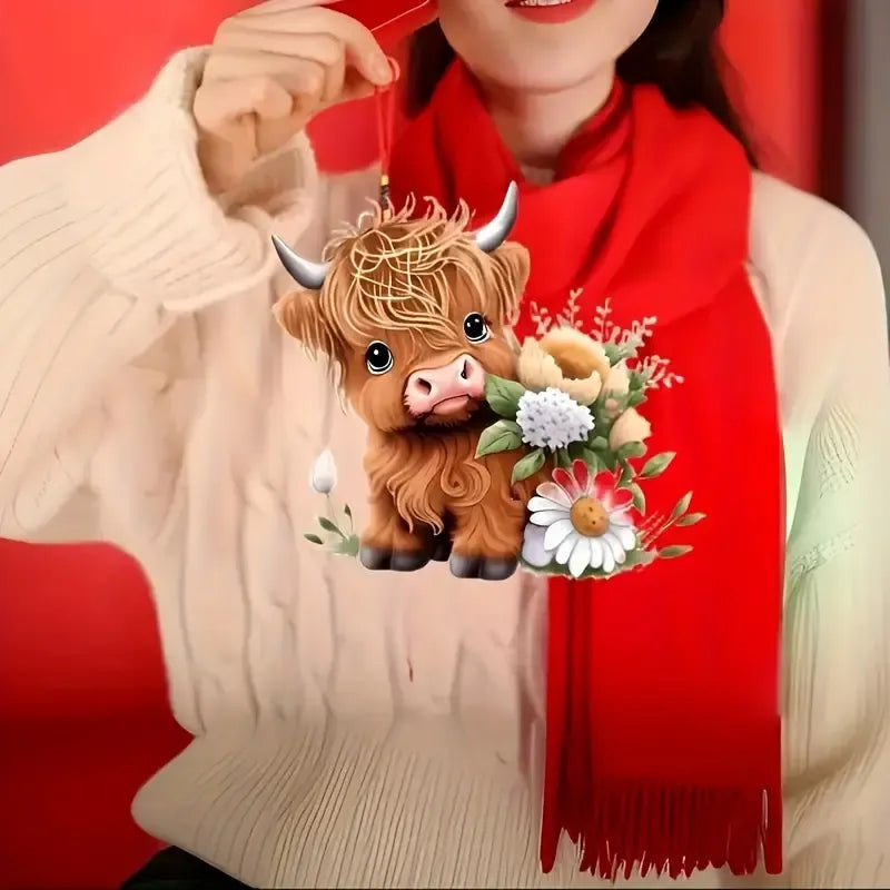 Cow And Flowers Christmas Ornament Christmas Tree Decor Gifts For Cow Lovers