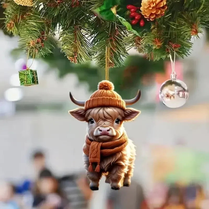 Cow And Scarf Christmas Ornament Xmas Home Decor Unique Christmas Gifts