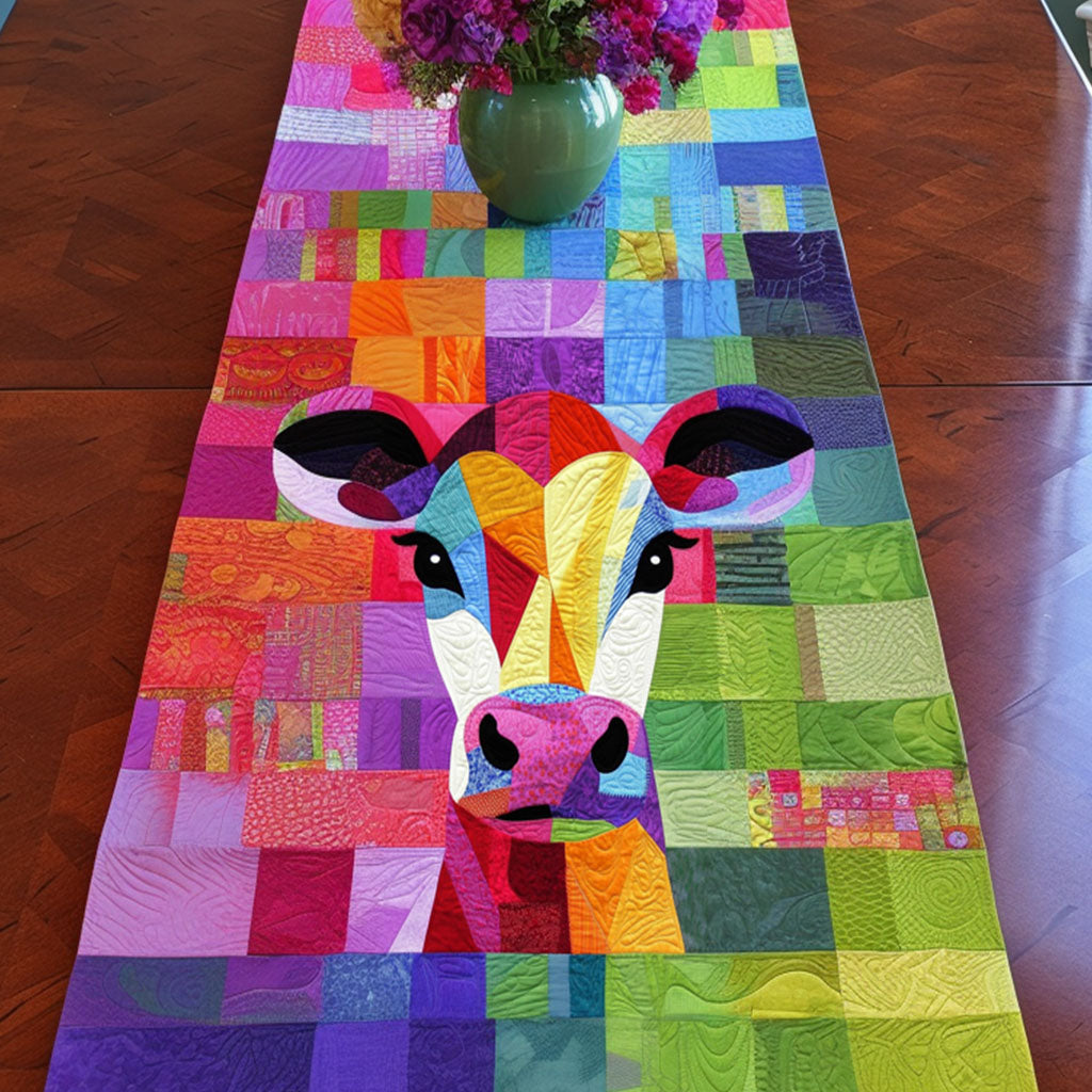Cow Artistry Quilted Table Runner Rustic Table Runners Gifts For Cattle Lovers