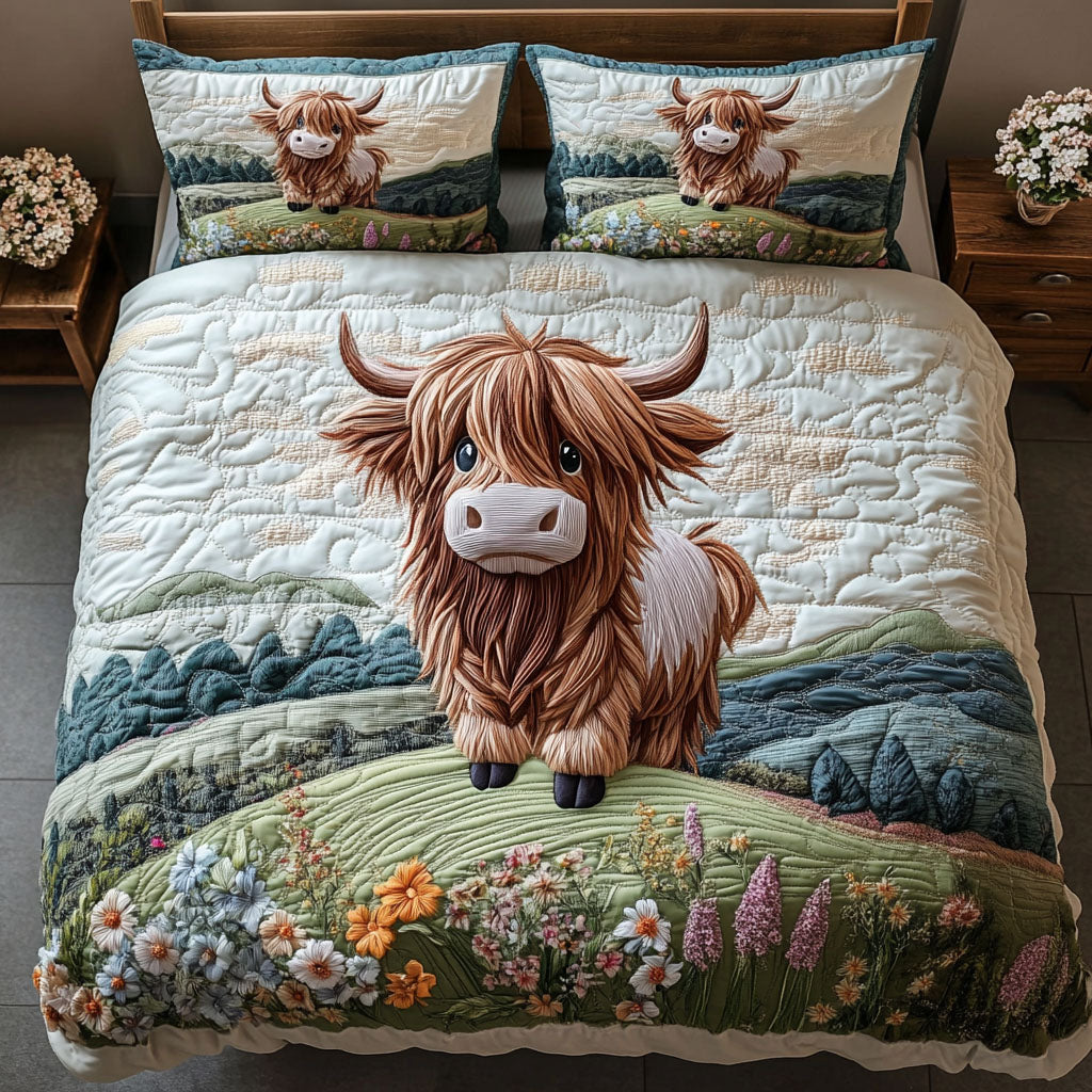 Cow Country Quilted Bedding Set Perfect Bedding Gift Set for Holiday Celebrations