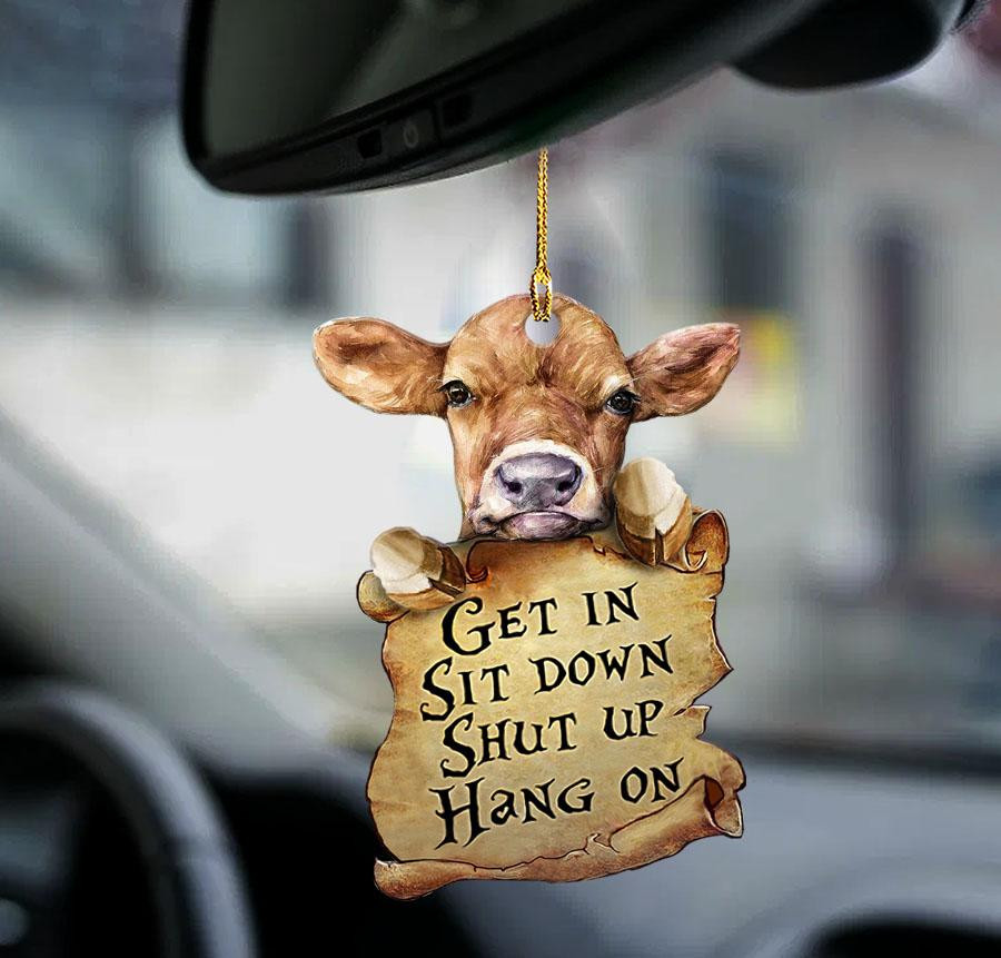 Cow get in cow lover two sided ornament Lasfour cow ornaments for cars