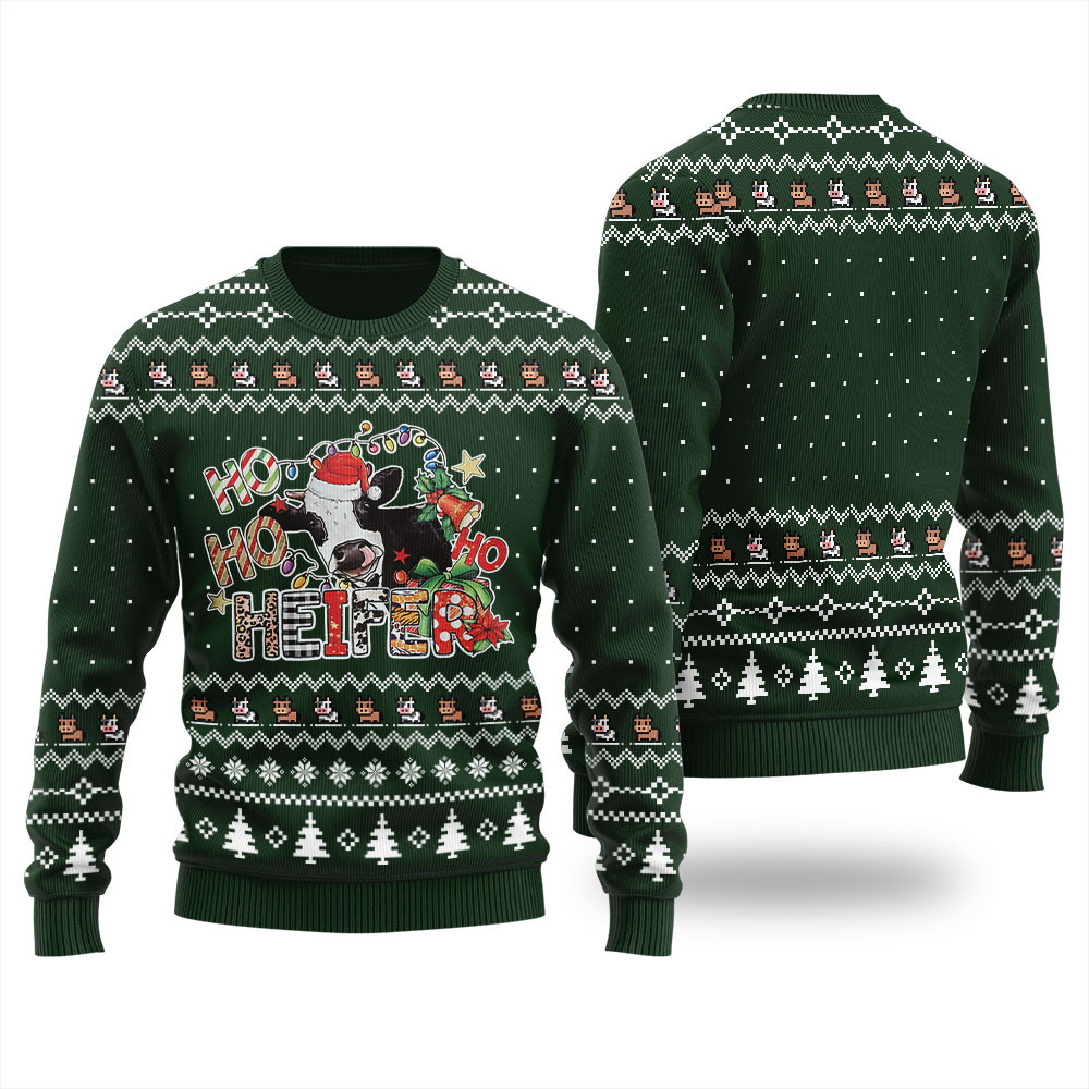 Cow Heifer Ugly Christmas Sweater Adults Festive Sweatshirt for Christmas Celebrations