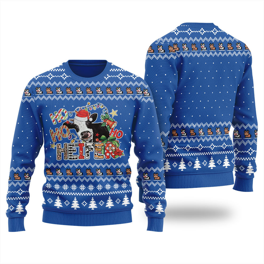 Cow Heifer Ugly Christmas Sweater For Women Warm and Comfy Sweater for Winter Days
