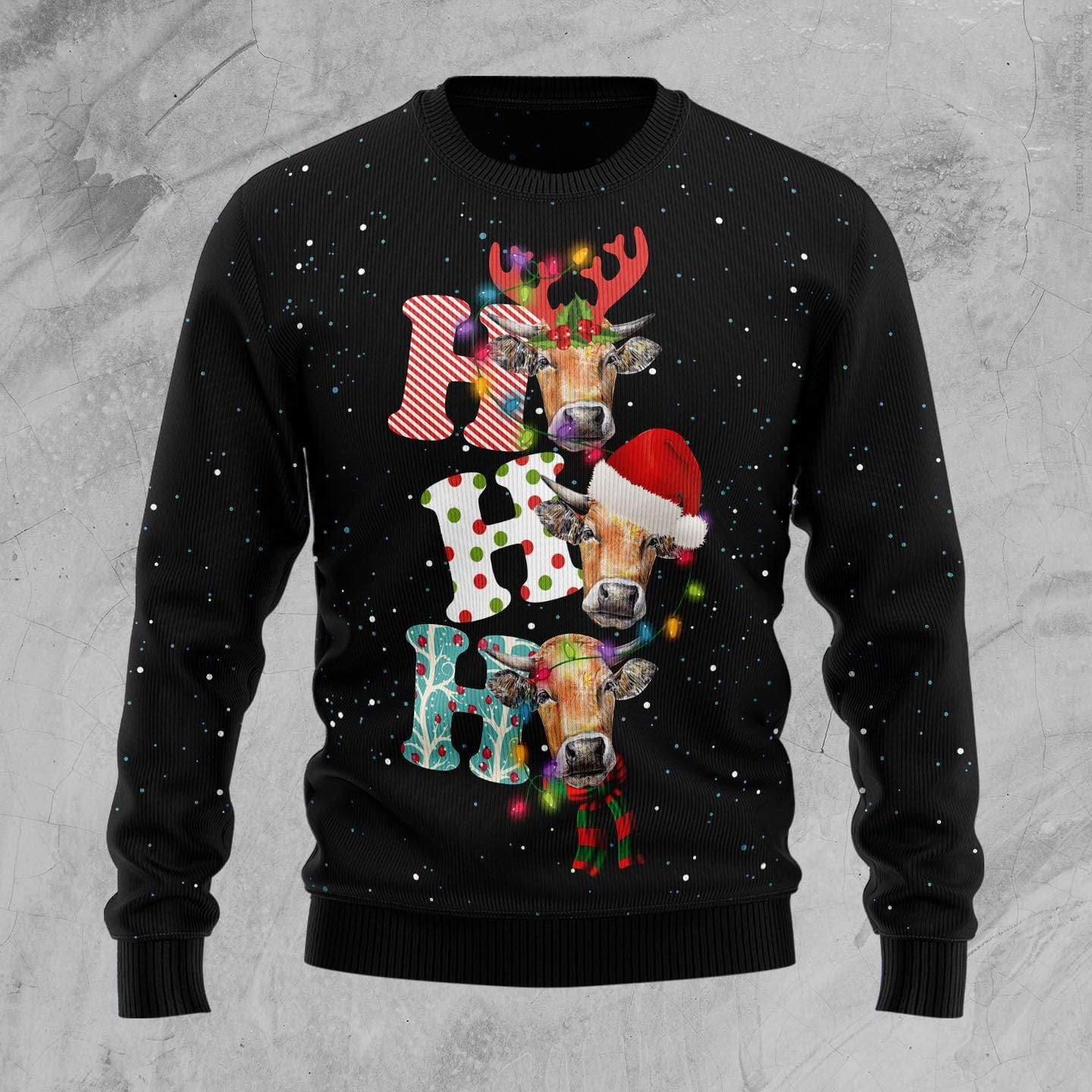 Cow Ho Ho Ho Ugly Christmas Sweater Animal Themed Funny Christmas Sweater