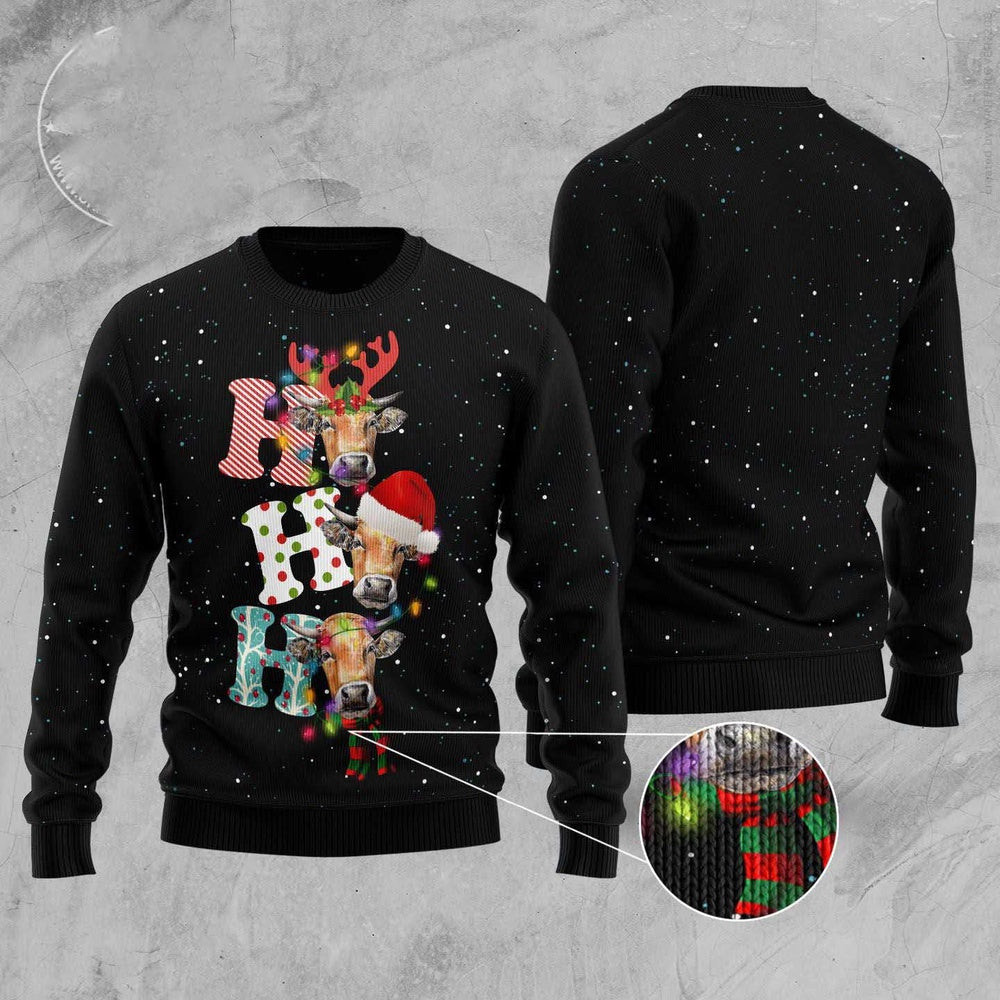 Cow Ho Ho Ho Ugly Christmas Sweater Funny Ugly Christmas Sweater Xmas Gifts