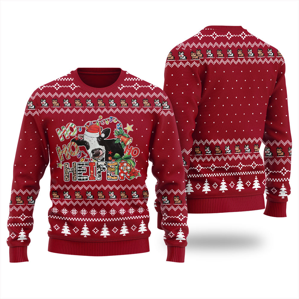 Cow Mens Ugly Christmas Sweater Classic Holiday Sweater for Festive Looks