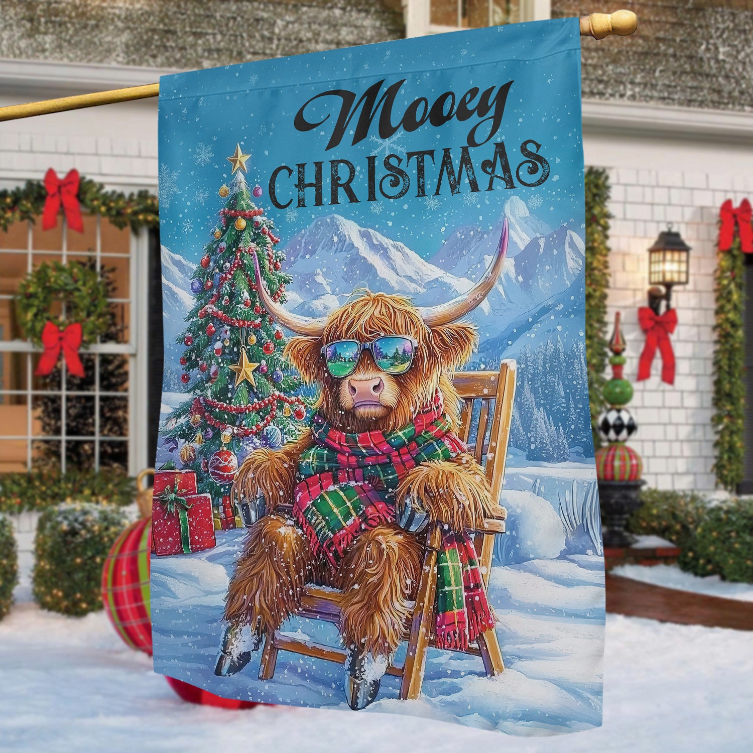 Cow Mooey Christmas Garden Flag Happy Holiday Christmas Gift For Cow Lovers