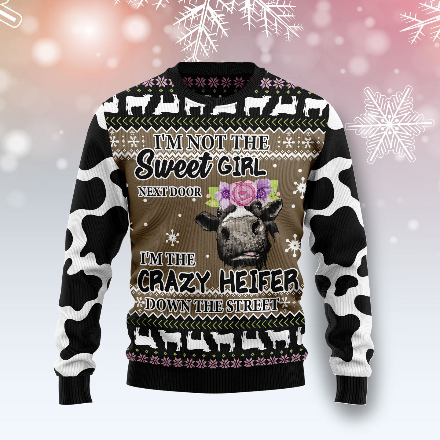 Cow The Crazy Heifer Ugly Christmas Sweater Xmas Party Clothes Cow Lover Gifts