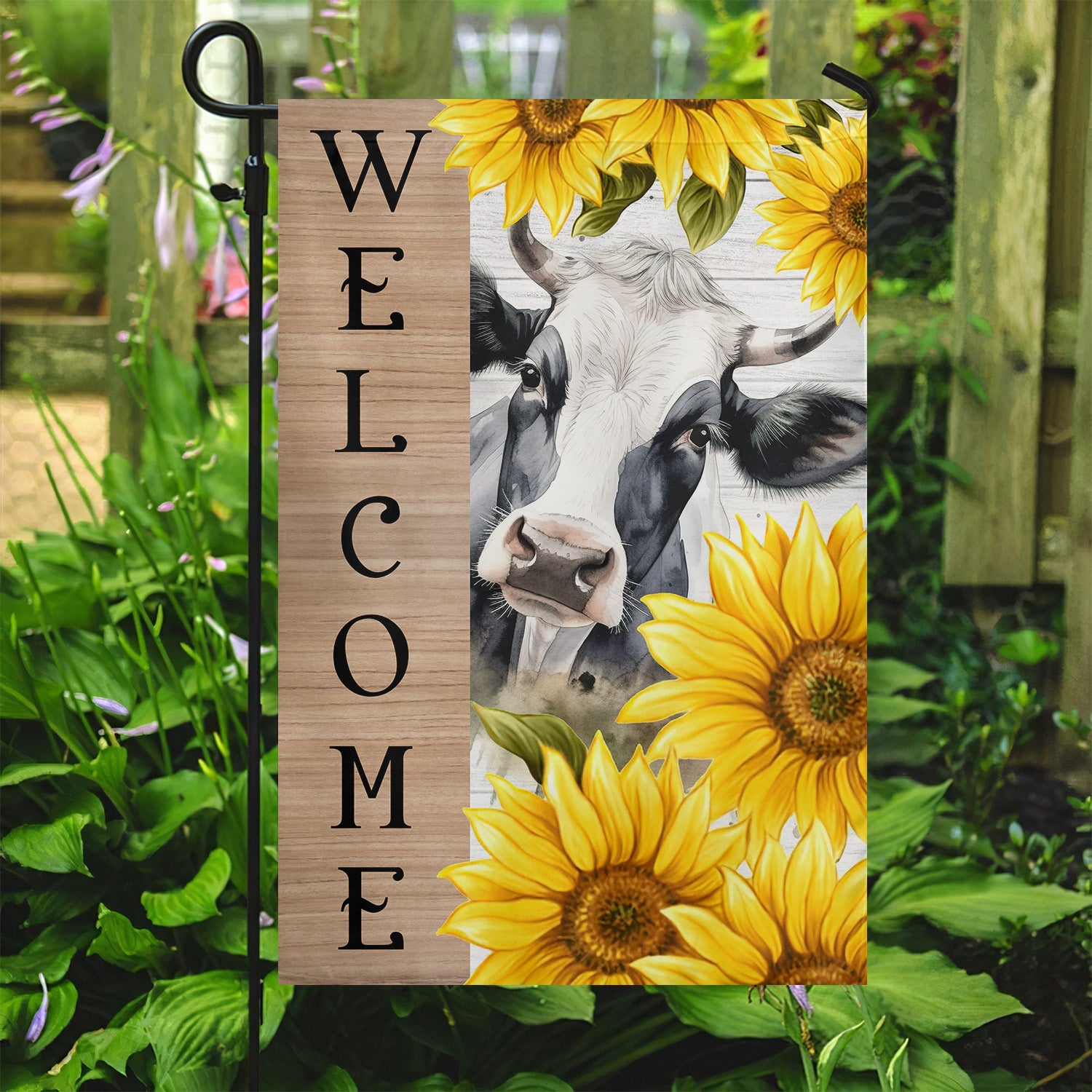 Cow Welcome To My House Flag Sunflower Themed Home Decor Gift For Cow Lovers