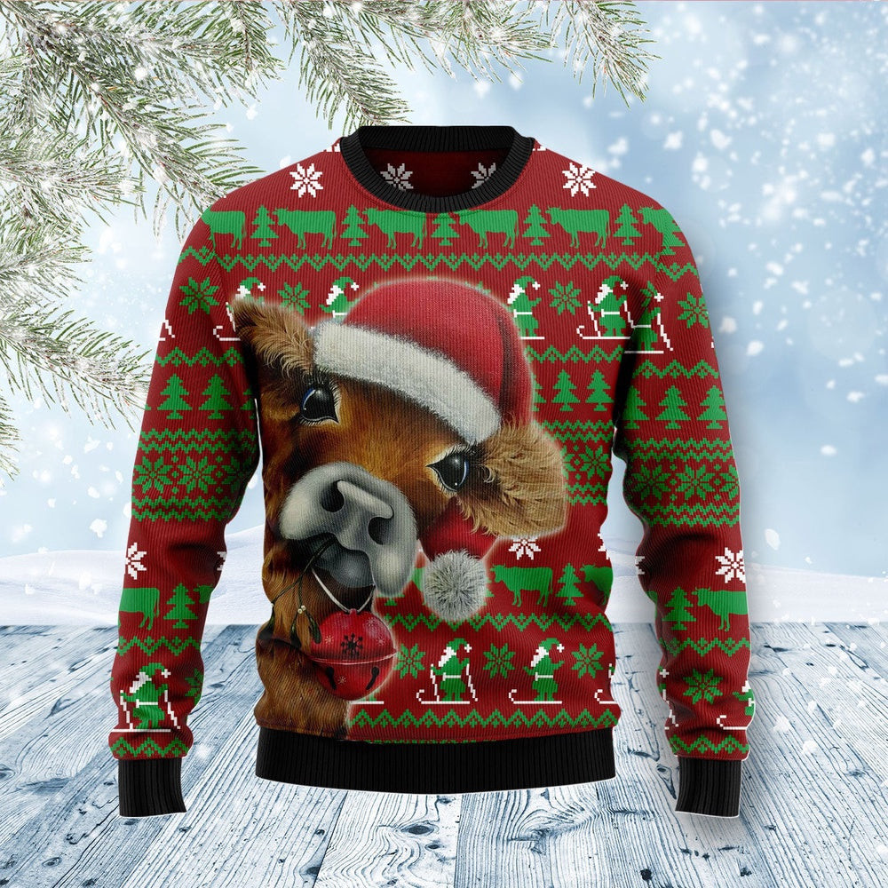 Cow Xmas Ugly Christmas Sweater 1 Gift For Christmas