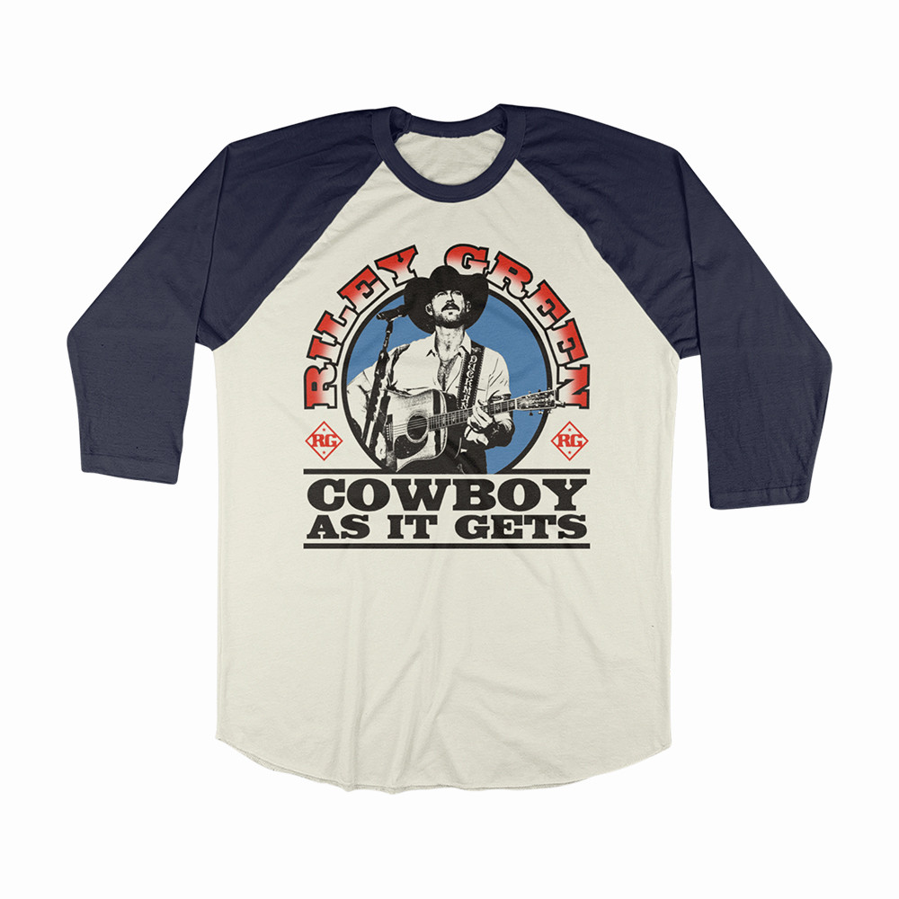 Cowboy As It Gets Riley Green Raglan Long Sleeve Shirt Riley Green Apparel Music Buffs Gift