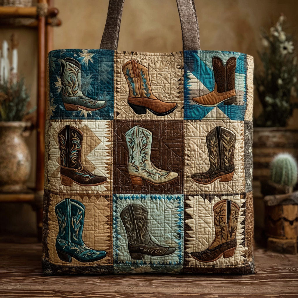 Cowboy Canyon Quilted Tote Bag Cow Print Gifts