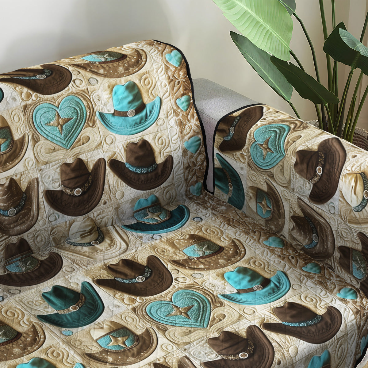 Cowboy Charm Quilted Sofa Cover Holiday Couch Covers Cowboy Gifts Ideas For Him