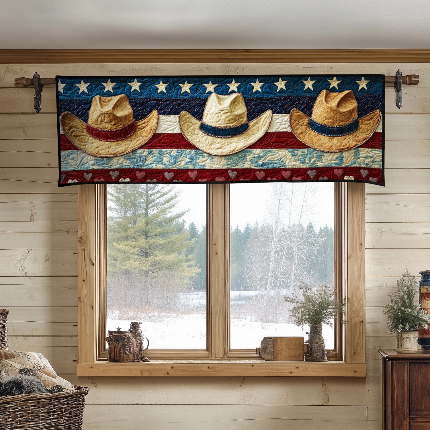 Cowboy Colors Quilted Valance Cowboy Style Valances Western Gifts For Men
