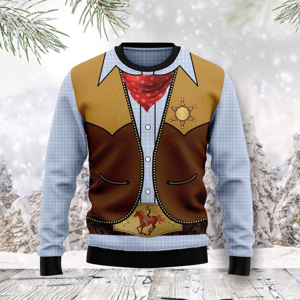 Cowboy Costume Ugly Christmas Sweater Gift For Christmas