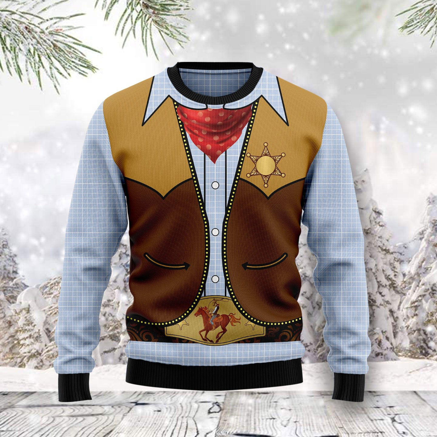 Cowboy Costume Ugly Christmas Sweater Merry Xmas Clothing Cowboy Boyfriend Gifts