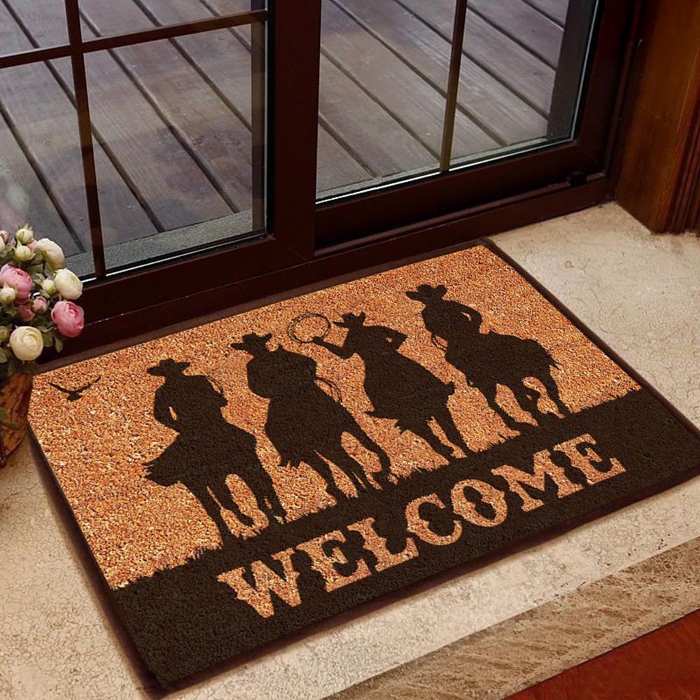 Cowboy Doormat Horse Riding Team Welcome Doormat