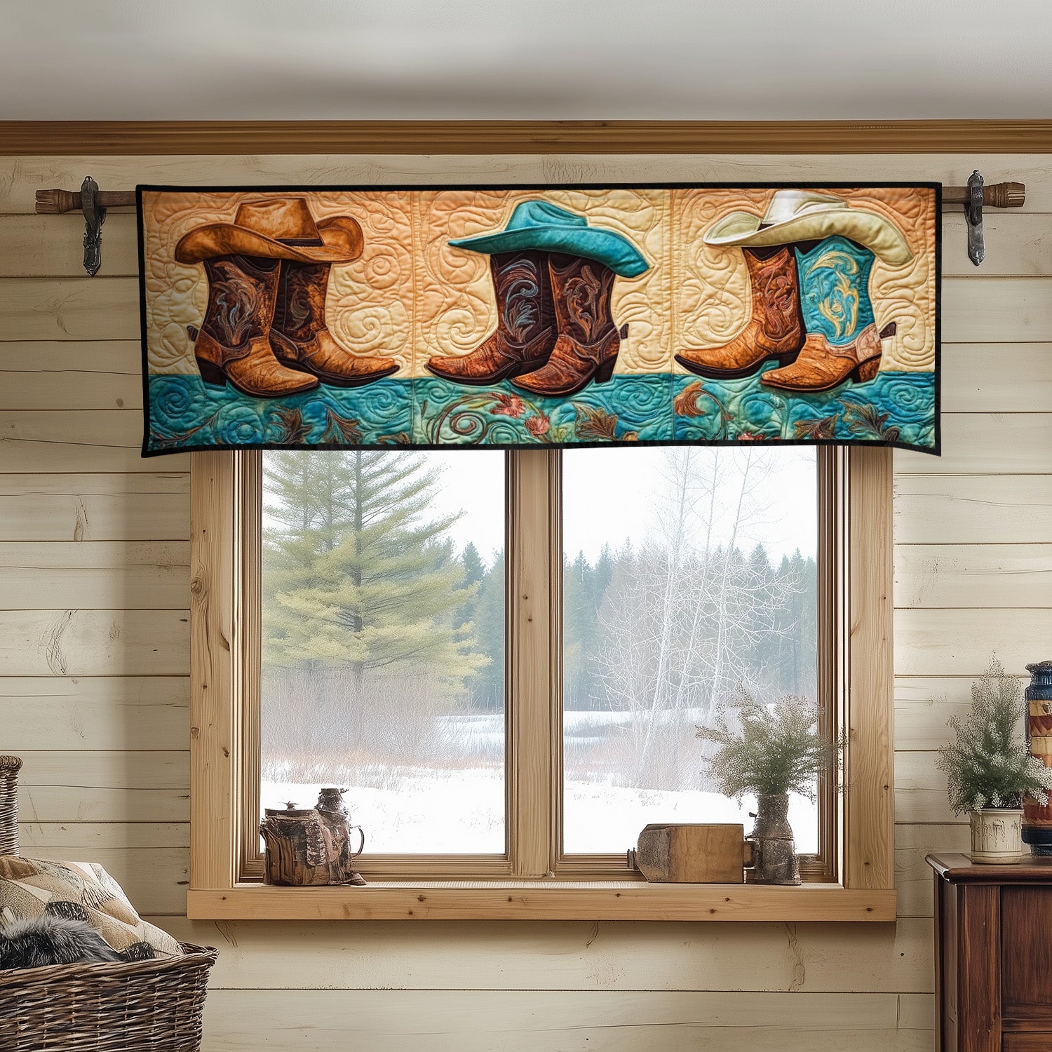 Cowboy Elegance Quilted Valance Christmas Entryway Decor Cowboy Related Gifts