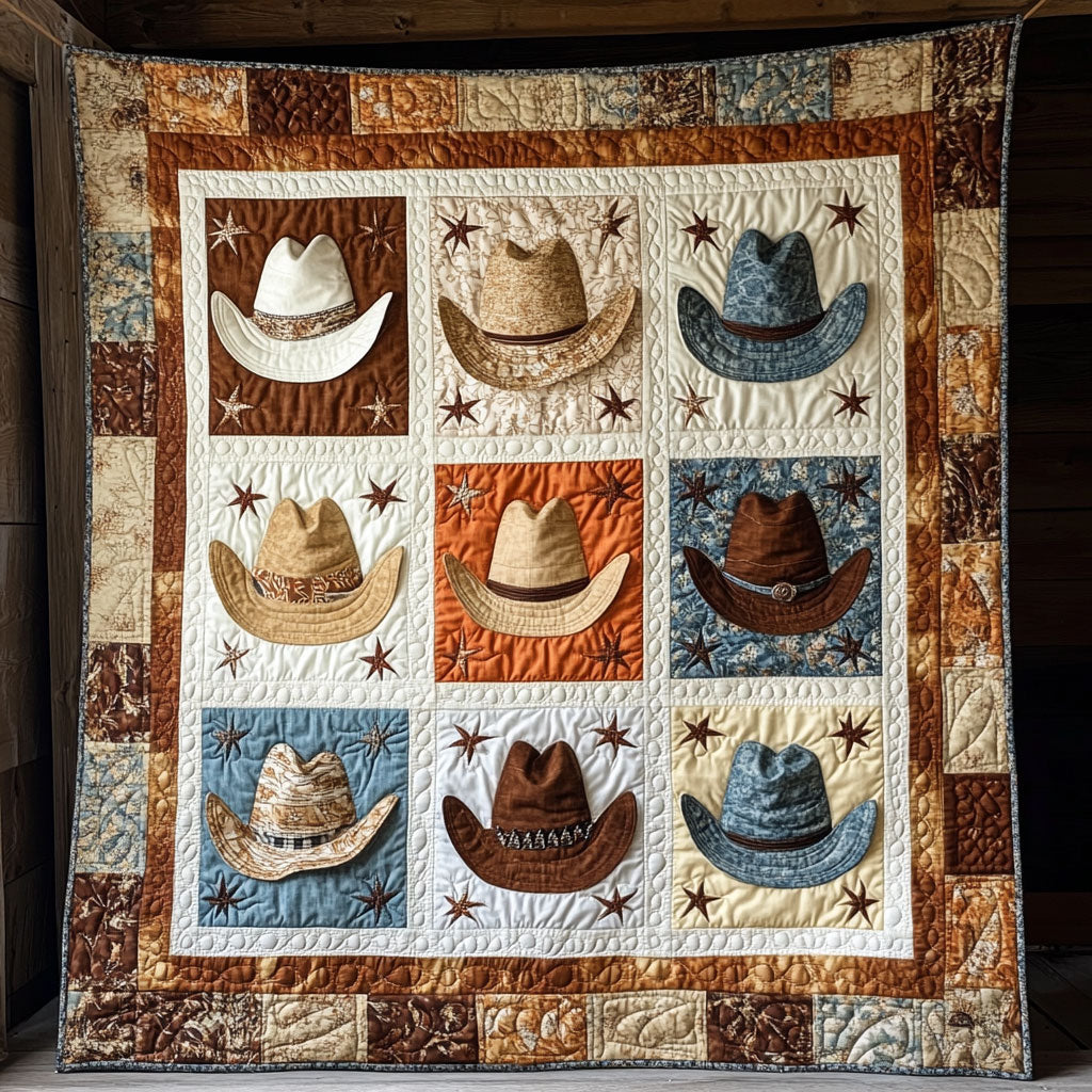 Cowboy Hat Quilt Blanket Special Bedroom Decor Unique Presents For Cowboy