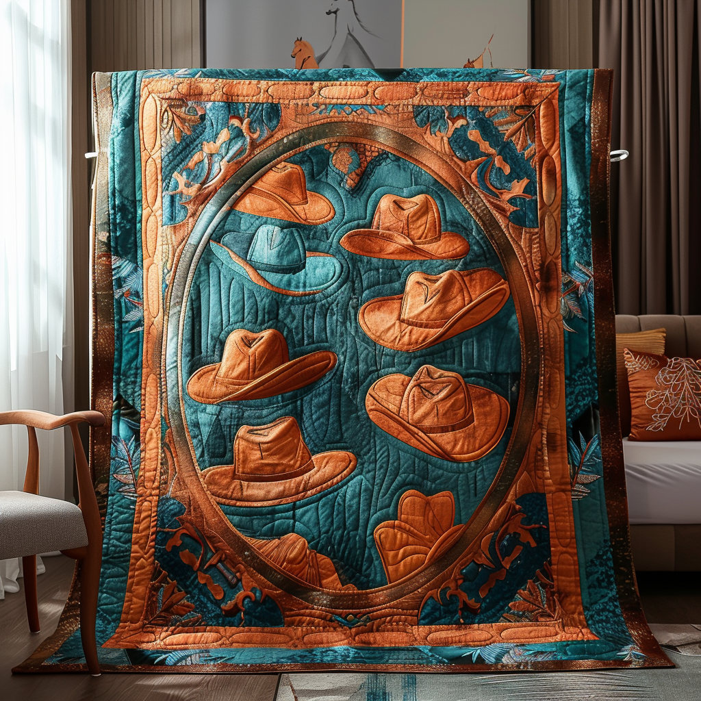 Cowboy Hats Chronicle Quilted Blanket Gift For Cow Lover