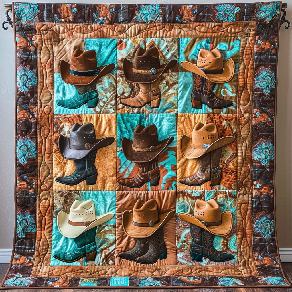 Cowboy Legacy Quilted Blanket Gift For Cow Lover