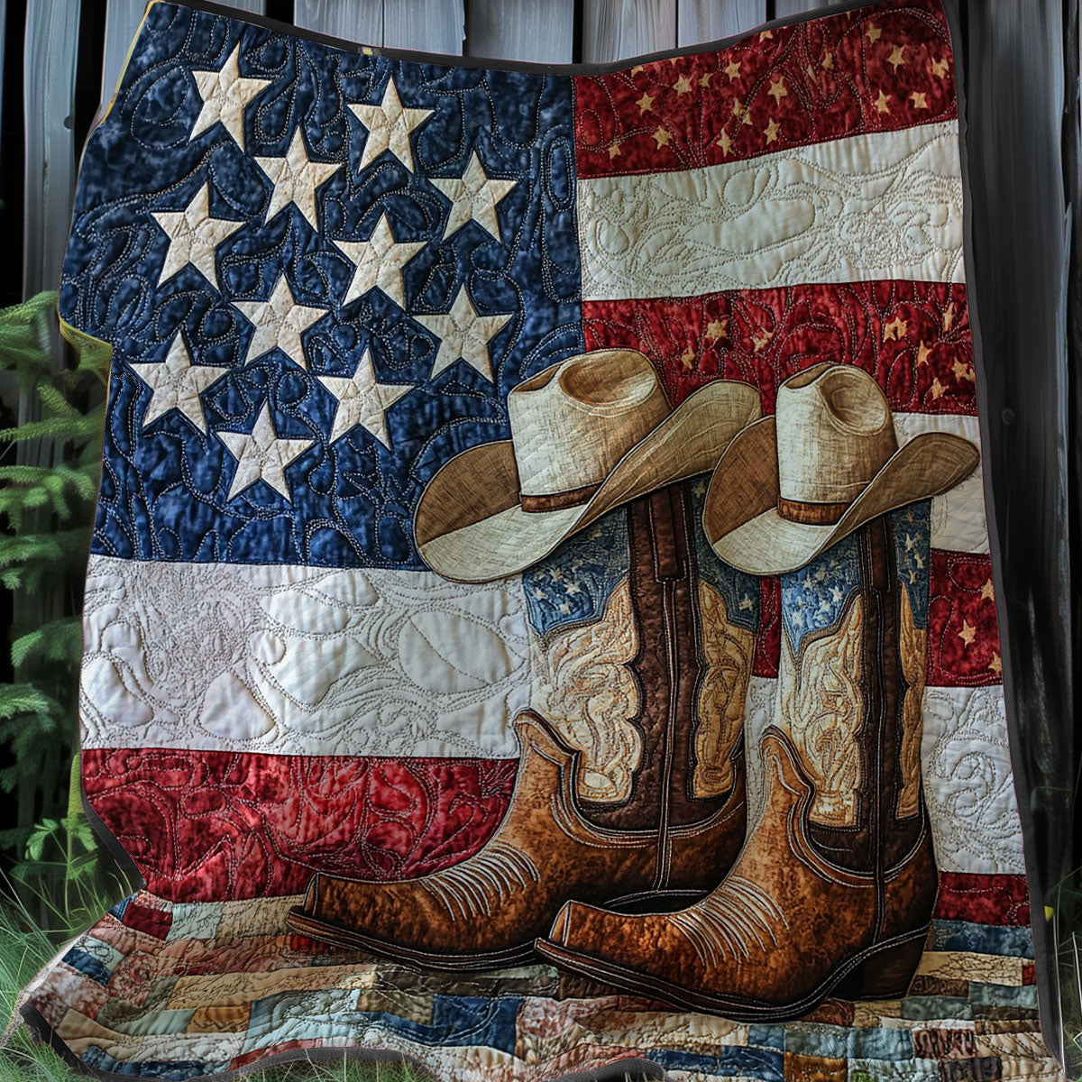 Cowboy Love America Quilt Blanket King Blanket Best Christmas Gifts For Cowboys