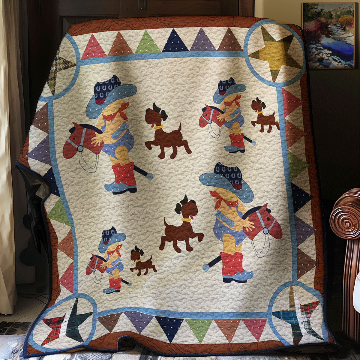 Cowboy Quilt Blanket Queen Size Blanket Best Holiday Gifts 2025