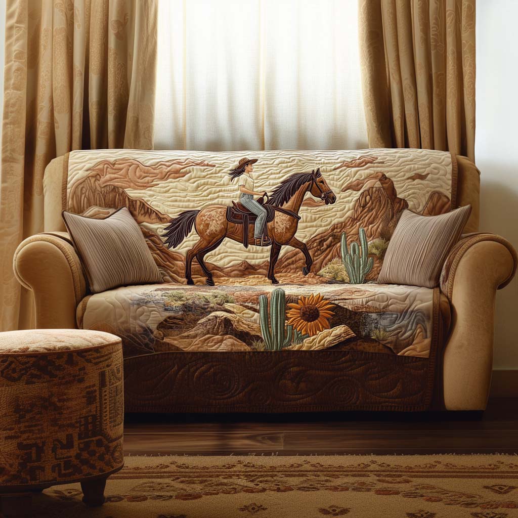 Cowboy Quilted Sofa Cover Couch Covers Christian Gifts For Couples