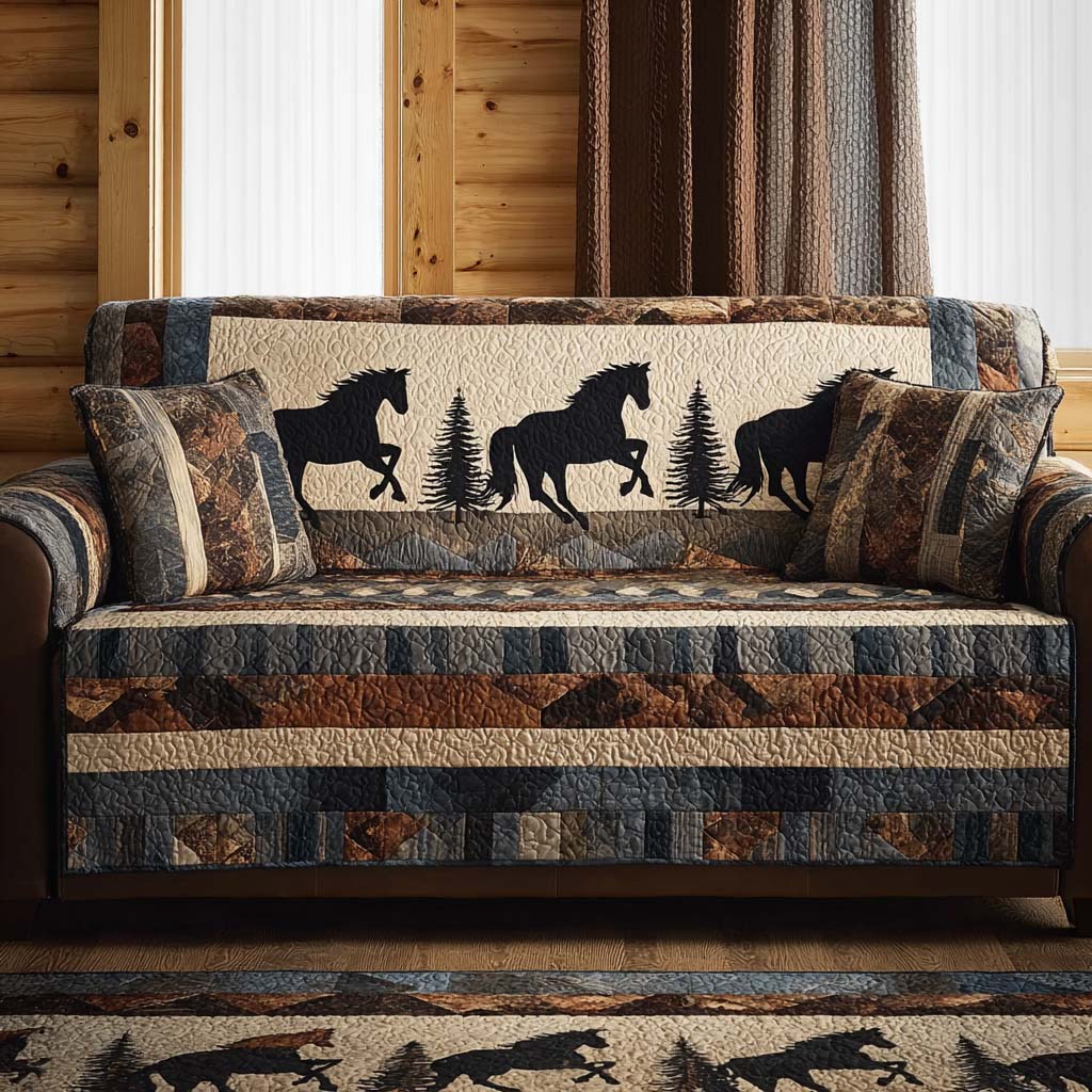 Cowboy Quilted Sofa Cover Couch Covers Christian Gifts For Couples