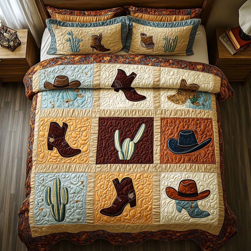 Cowboy Roots Quited Bedding Set Best Bedding Gift for Holiday Season 2025