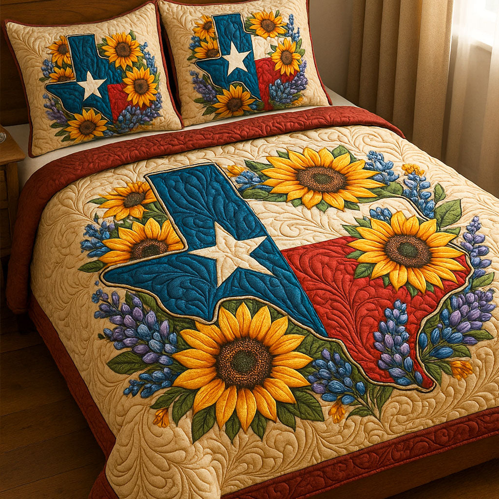 Cowboy State Quilted Bedding Set Holiday Duvet Cover Set Sunflower Gift Items