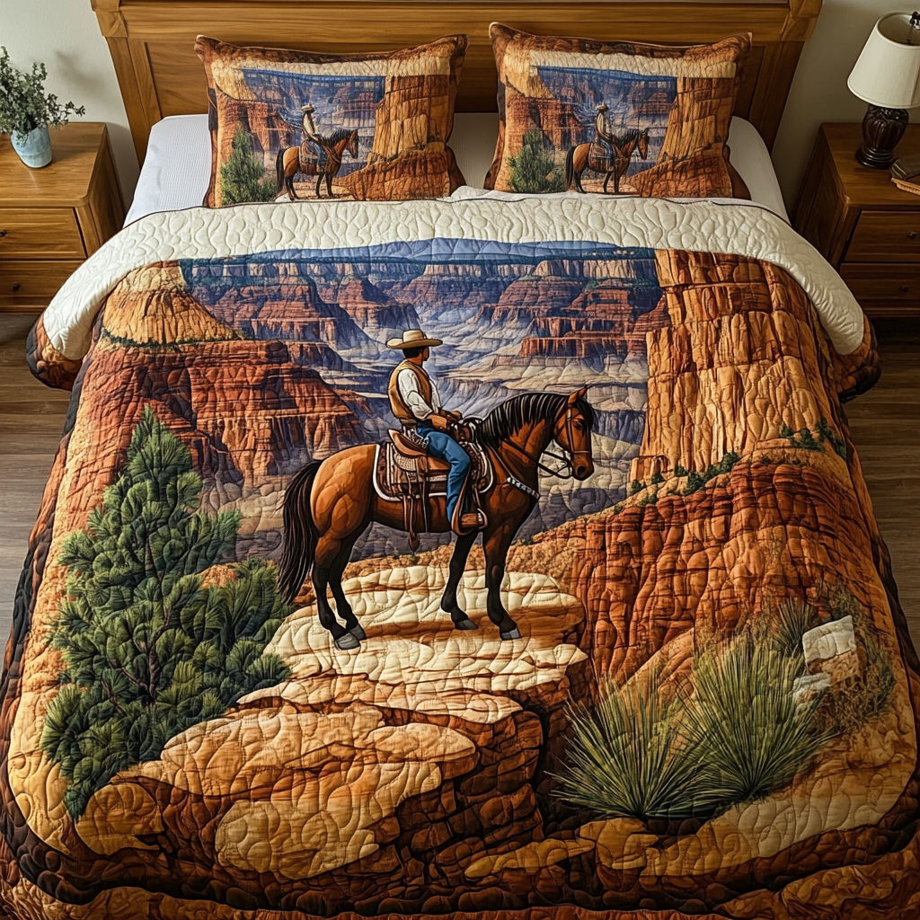 Cowboy Trail Quilted Bedding Set Special Home Gift Idea for Comfortable Living