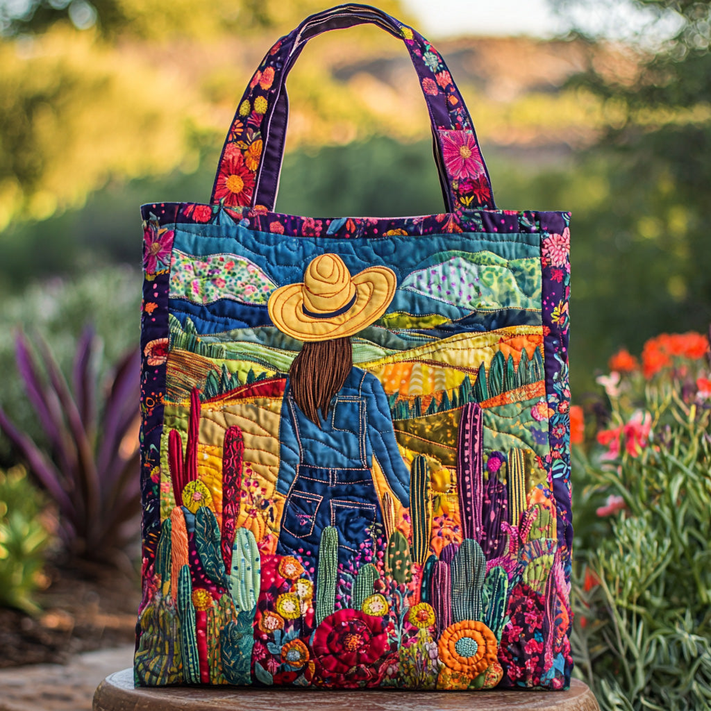 Cowgirl Horizon Quilted Tote Bag Cow Lover Gift Ideas