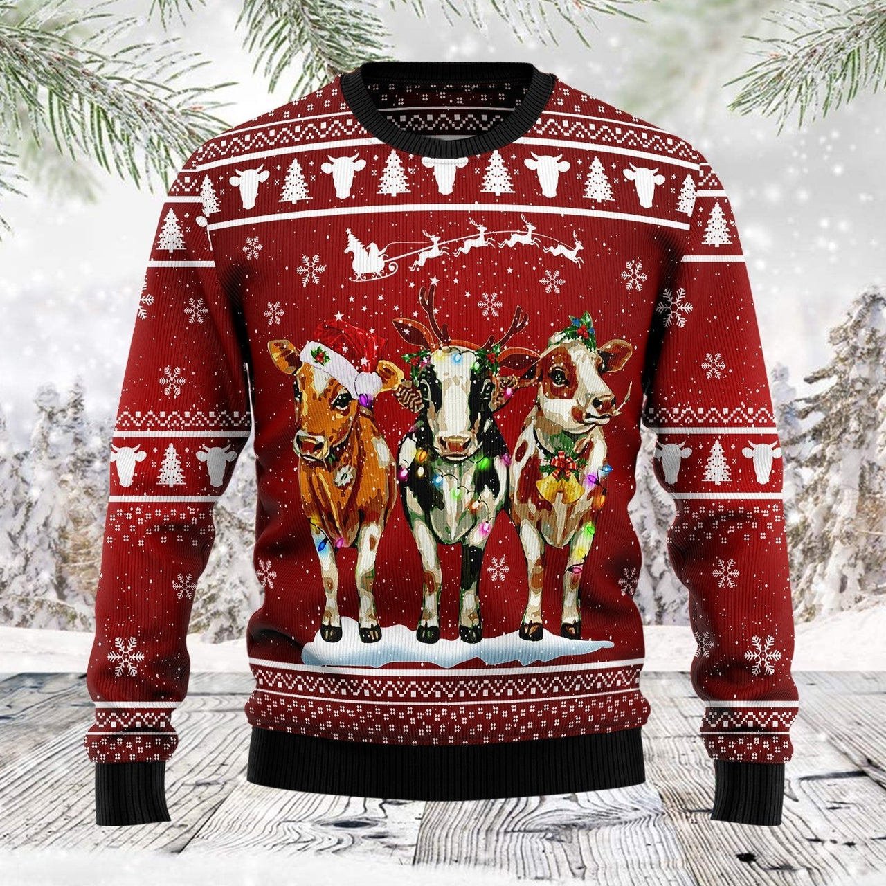Cows Ugly Christmas Sweater Cute Jumper Cool Christmas Holiday Gifts For Cow Lovers
