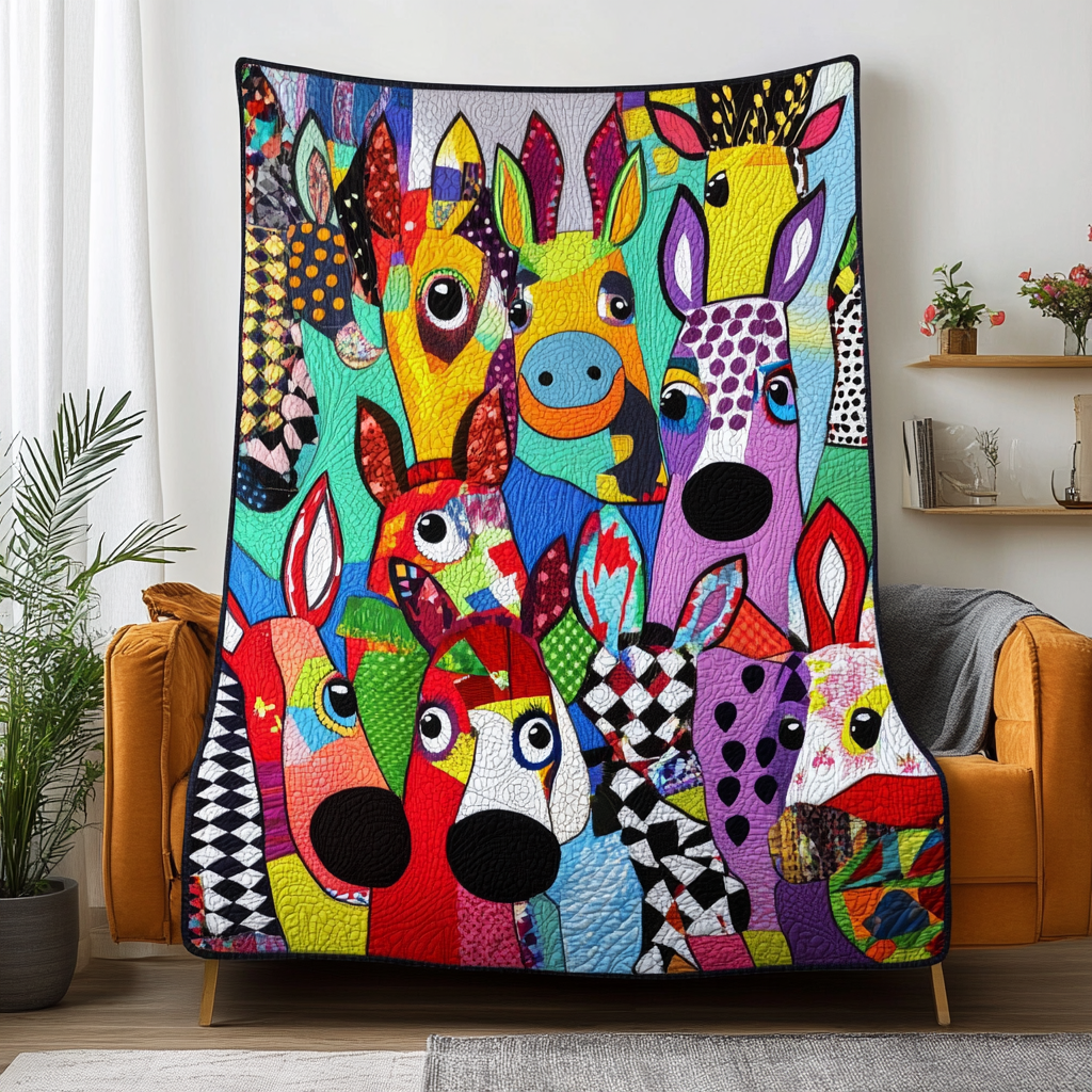 Cozy Adorable Donkey Quilted Blanket Gifts For Donkey Lovers