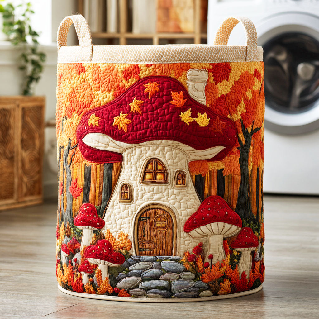 Cozy Autumn Quilted Laundry Basket Merch For Mom